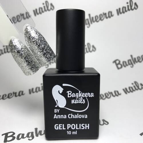 BN-34, Эффект фольги (крупное серебро) BAGHEERA NAILS