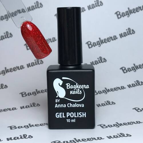 BN-72, Гель-лак эффект фольги, цвет красный BAGHEERA NAILS